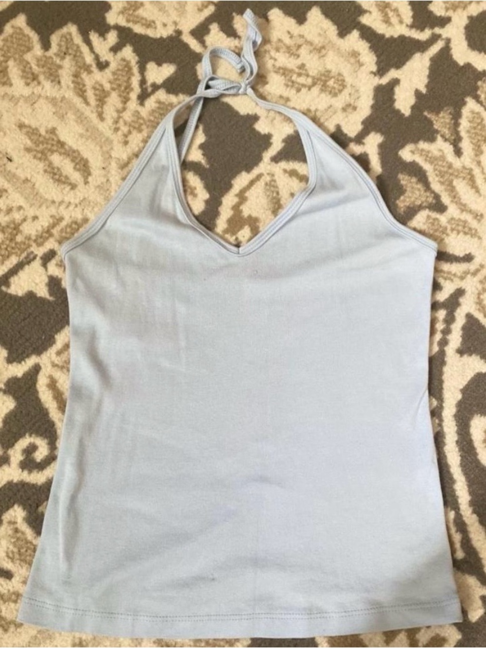 Bella Light Blue Halter V-Neck Tank